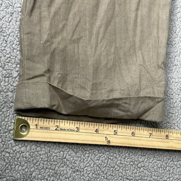 Vince Hemp Pants Mens 36x28 Brown Rolled Cuff Lightweight Cropped Coastal Resort - Picture 12 of 12